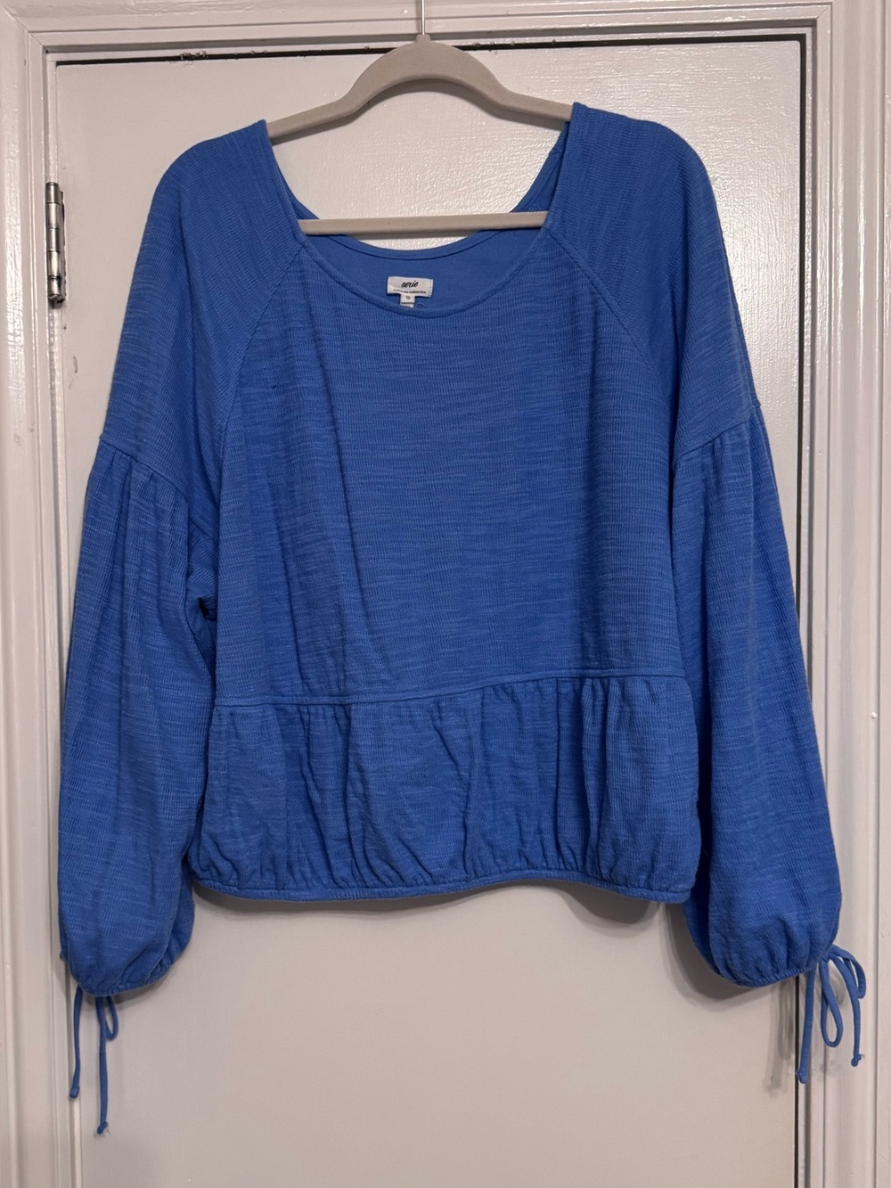 aerie Royal Blue Long Sleeve Peasant Sweatshirt
